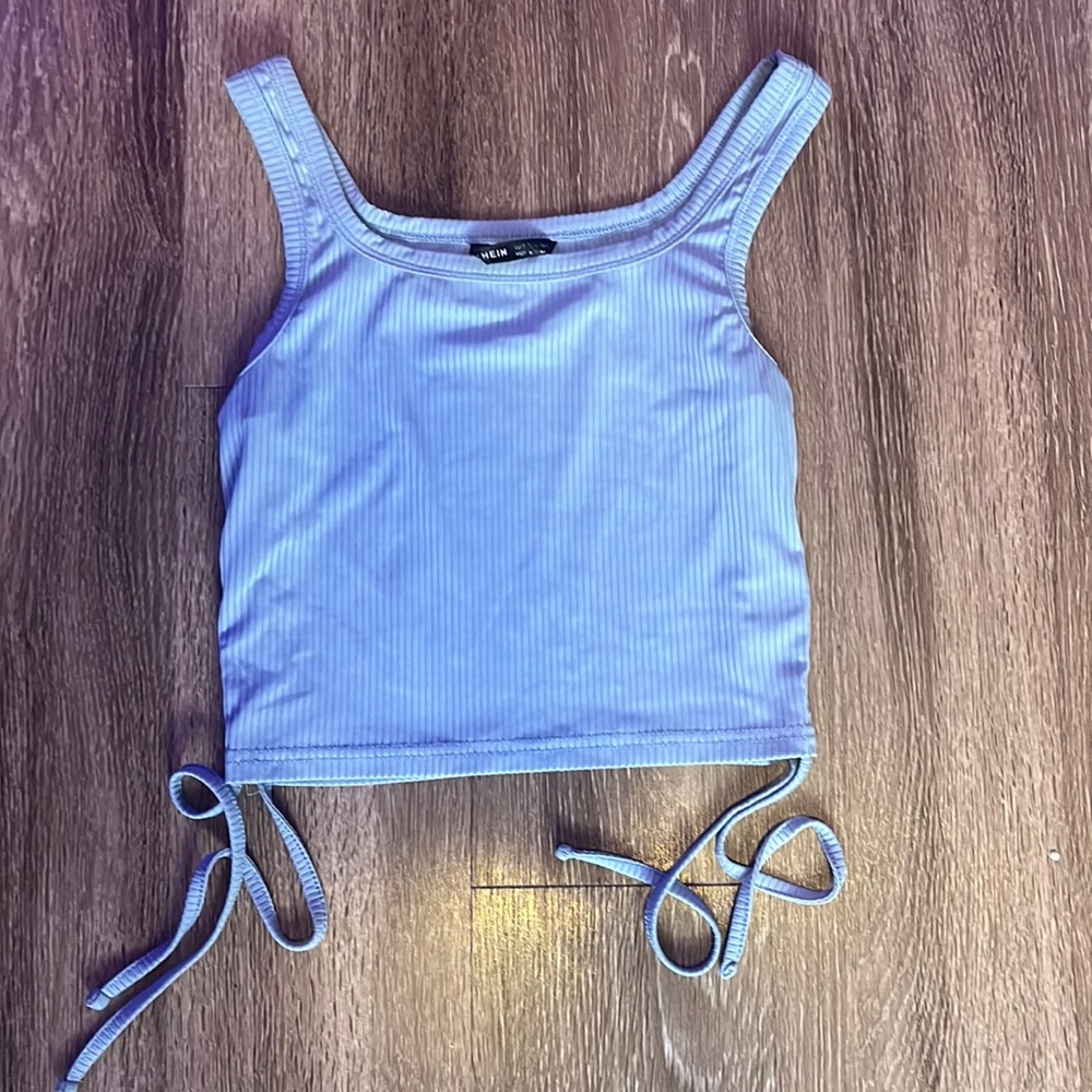 side tie cropped tank